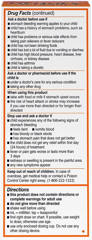 MOTRIN CHILDRENS PAIN REDUCER LIQUID BUBBLE GUM FLAVOR
