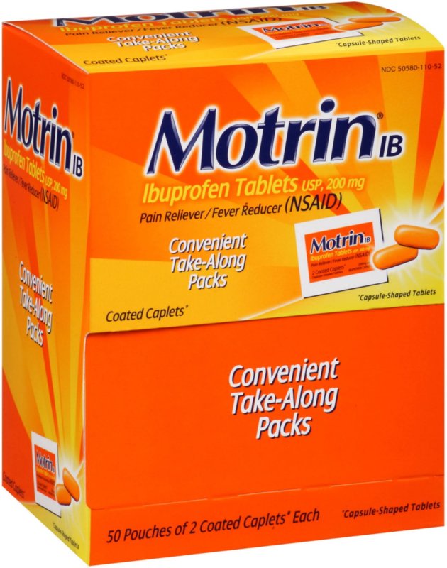 MOTRIN IBUPROFEN PAIN FEVER REDUCER TABLETS 2-PACK 50 EA