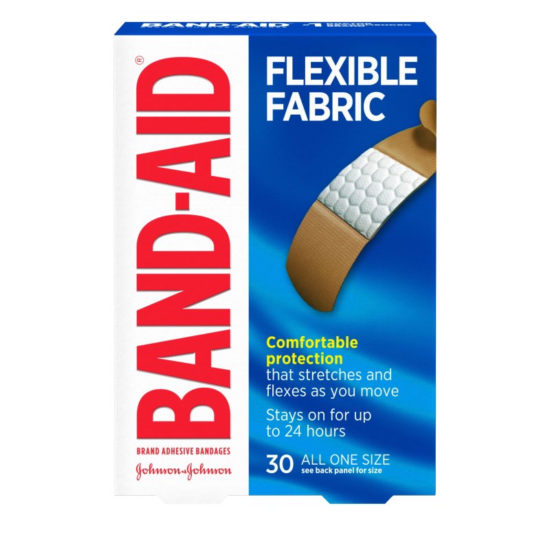 BAND-AID BRAND FLEXIBLE FABRIC ADHESIVE BANDAGES ALL ONE SIZE 30 COUNT