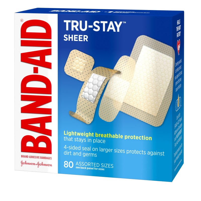 BAND-AID BRAND TRU-STAY SHEER ADHESIVE BANDAGES ASSORTED 80 COUNT