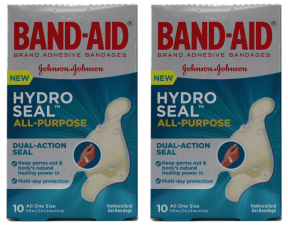 BAND-AID BRAND HYDRO SEAL ALL PURPOSE ADHESIVE BANDAGES 10 COUNT PACK OF 2