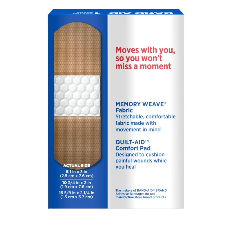 BAND-AID BRAND FLEXIBLE FABRIC ADHESIVE BANDAGES ASSORTED 30 COUNT