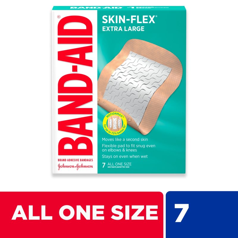 BAND-AID SKIN FLEX ADHESIVE BANDAGES EXTRA LARGE 7 CT