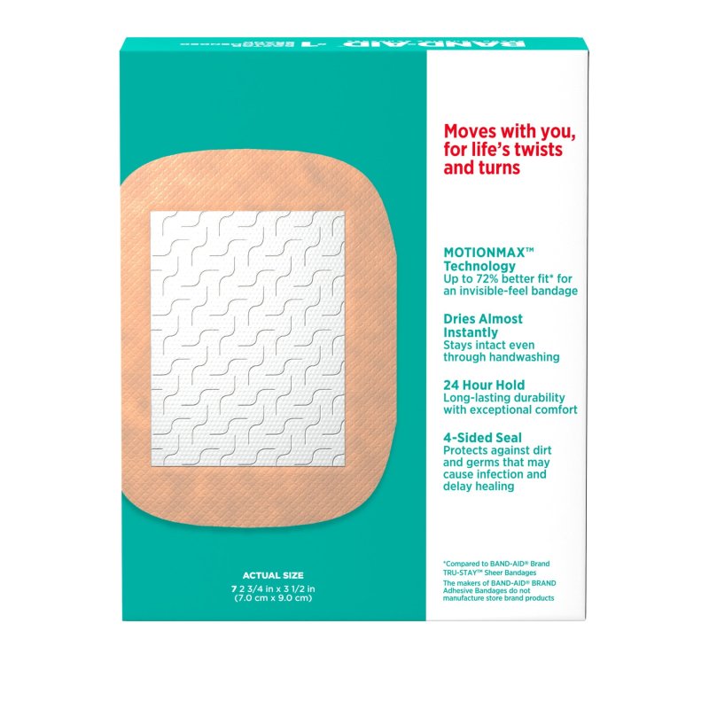 BAND-AID SKIN FLEX ADHESIVE BANDAGES EXTRA LARGE 7 CT