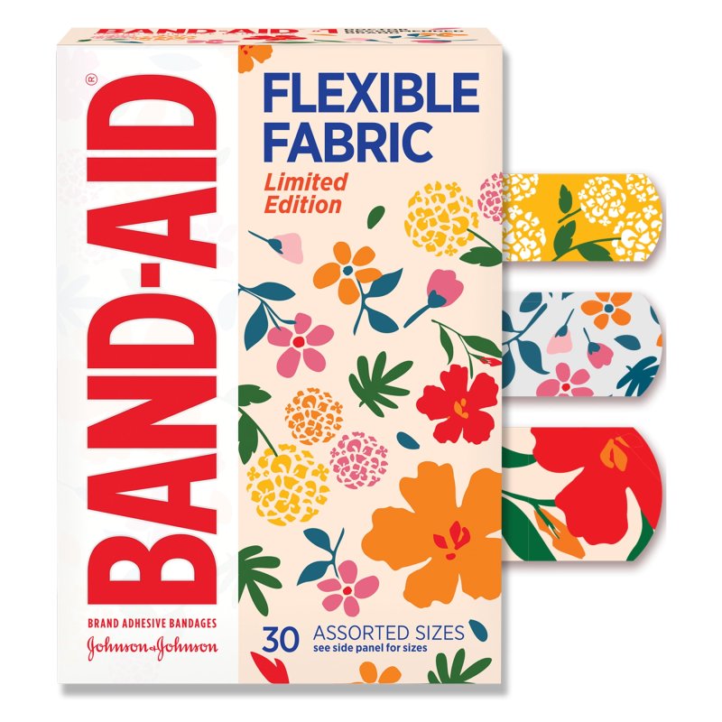 BAND-AID BRAND FLEXIBLE FABRIC WILDFLOWER ASSORTED 30 CT