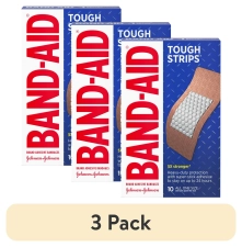 BAND-AID BRAND TOUGH STRIPS ADHESIVE WOUND BANDAGE EXTRA LARGE 10 CT PACK OF 3