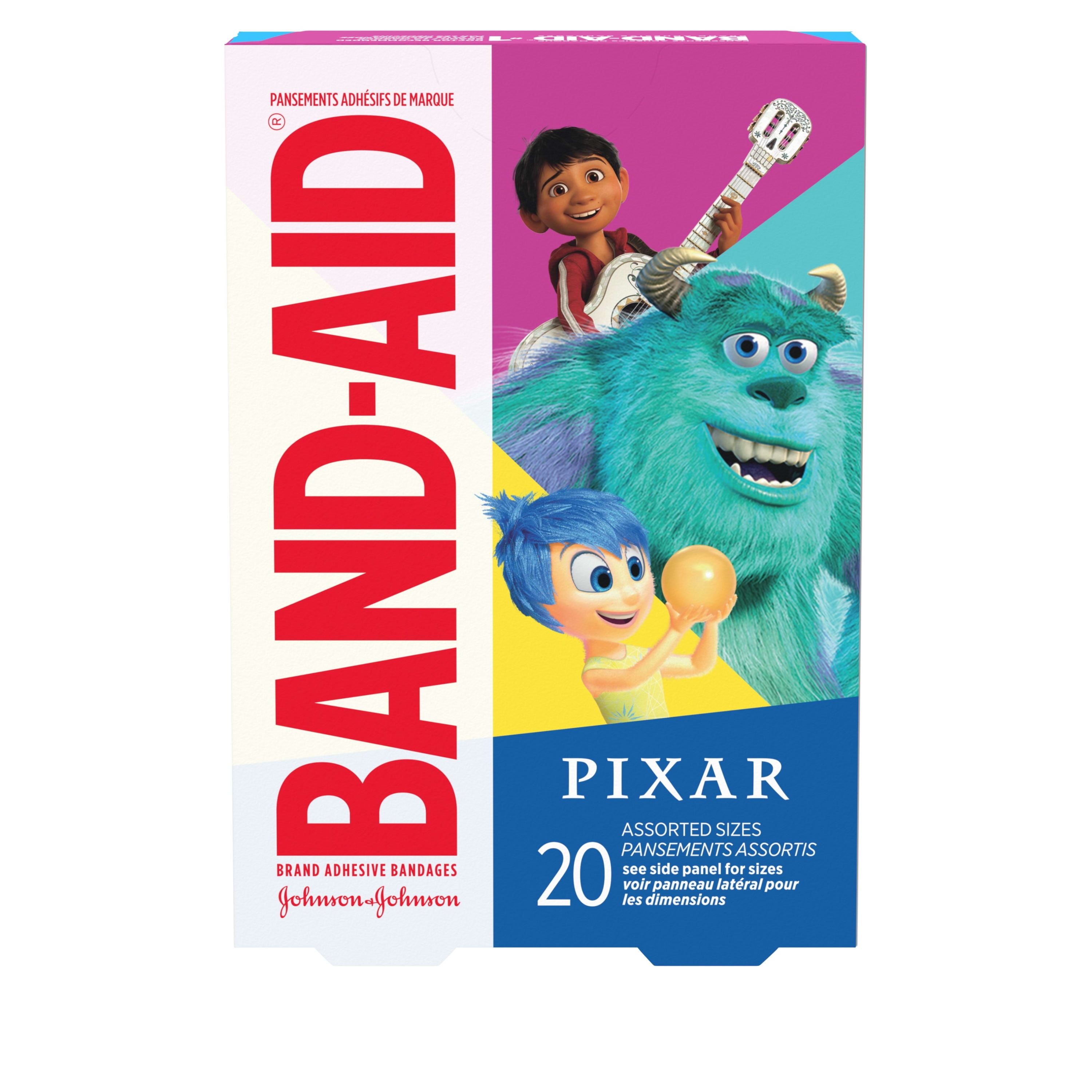 BAND AID DISNEY PIXAR MASHUP CHARACTERS BAND-AID BANDAGES ASSORTED 20 CT