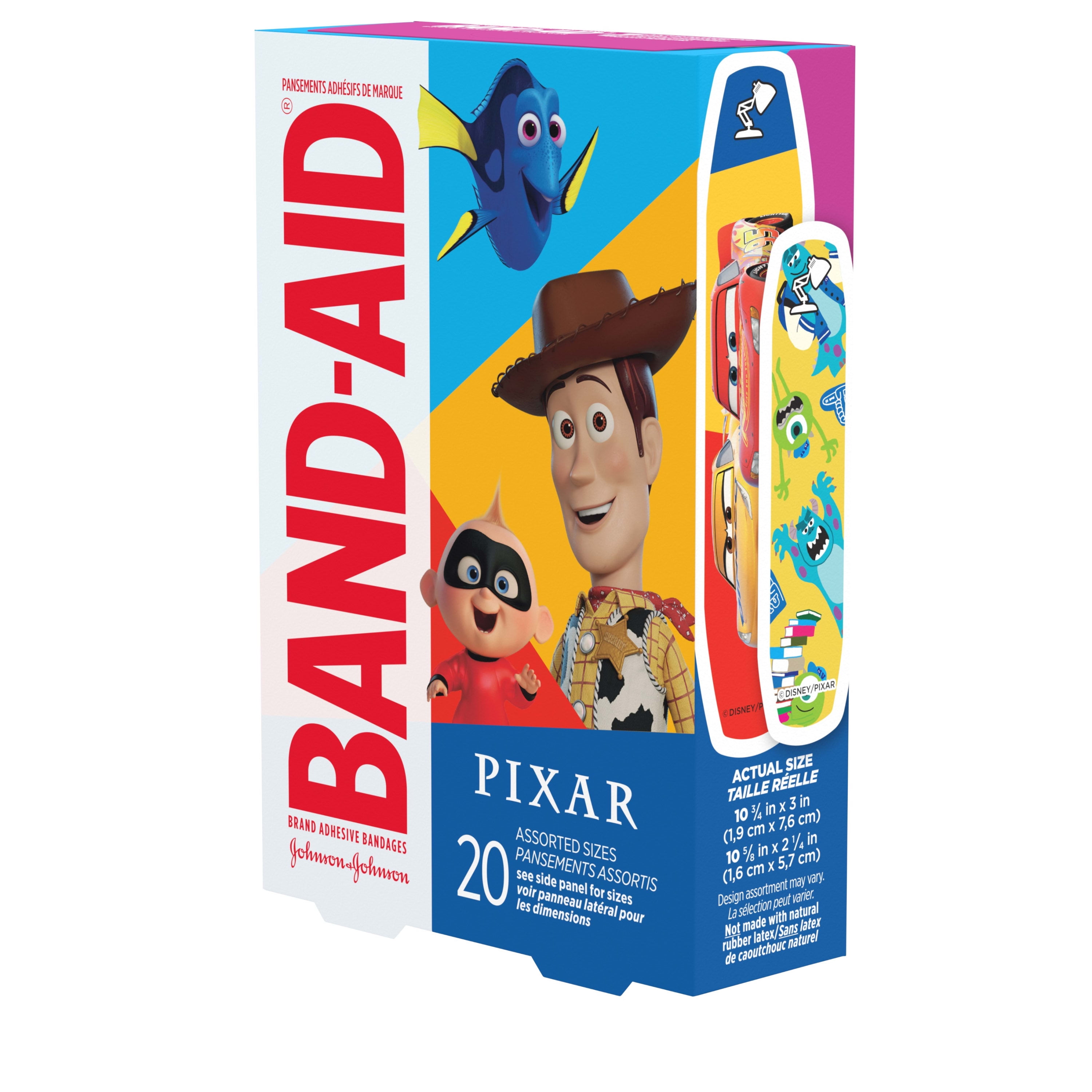 BAND AID DISNEY PIXAR MASHUP CHARACTERS BAND-AID BANDAGES ASSORTED 20 CT