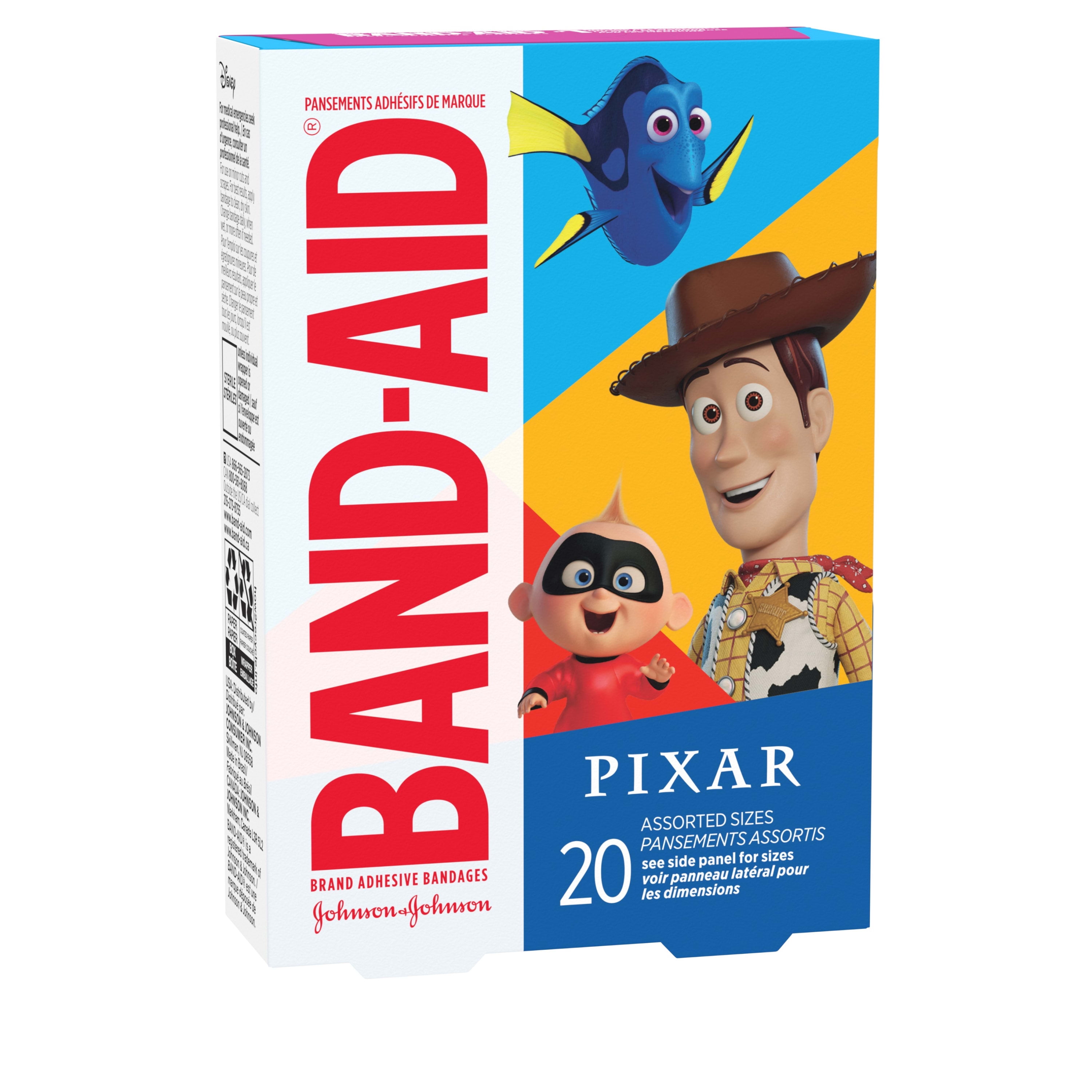 BAND AID DISNEY PIXAR MASHUP CHARACTERS BAND-AID BANDAGES ASSORTED 20 CT