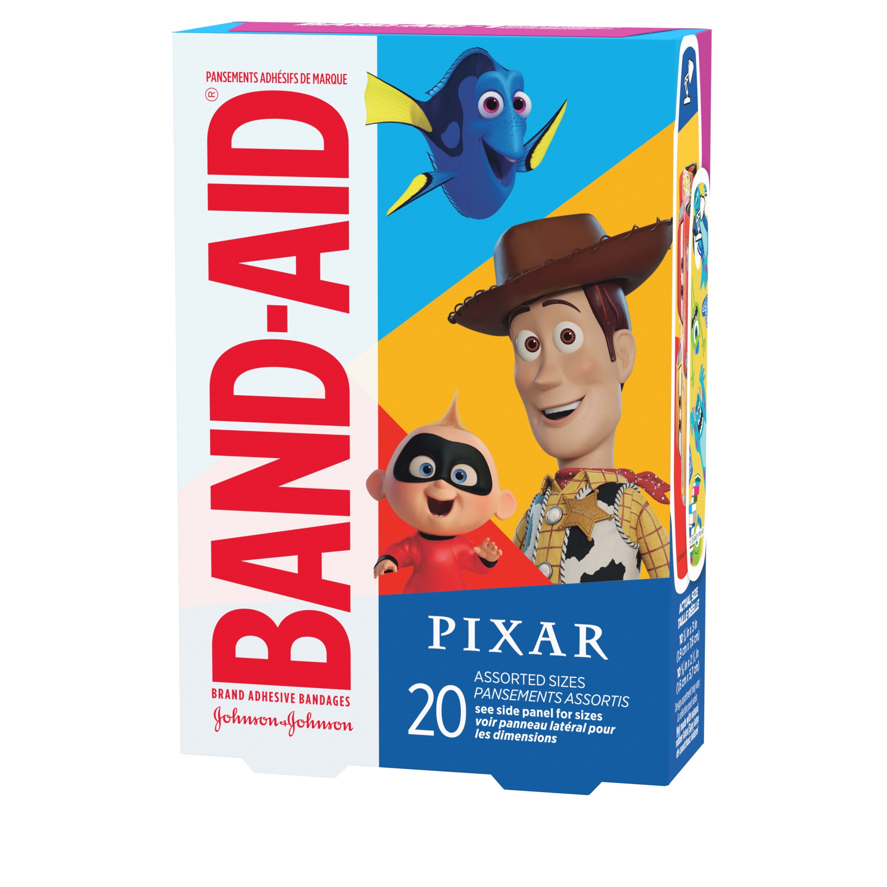 BAND AID DISNEY PIXAR MASHUP CHARACTERS BAND-AID BANDAGES ASSORTED 20 CT