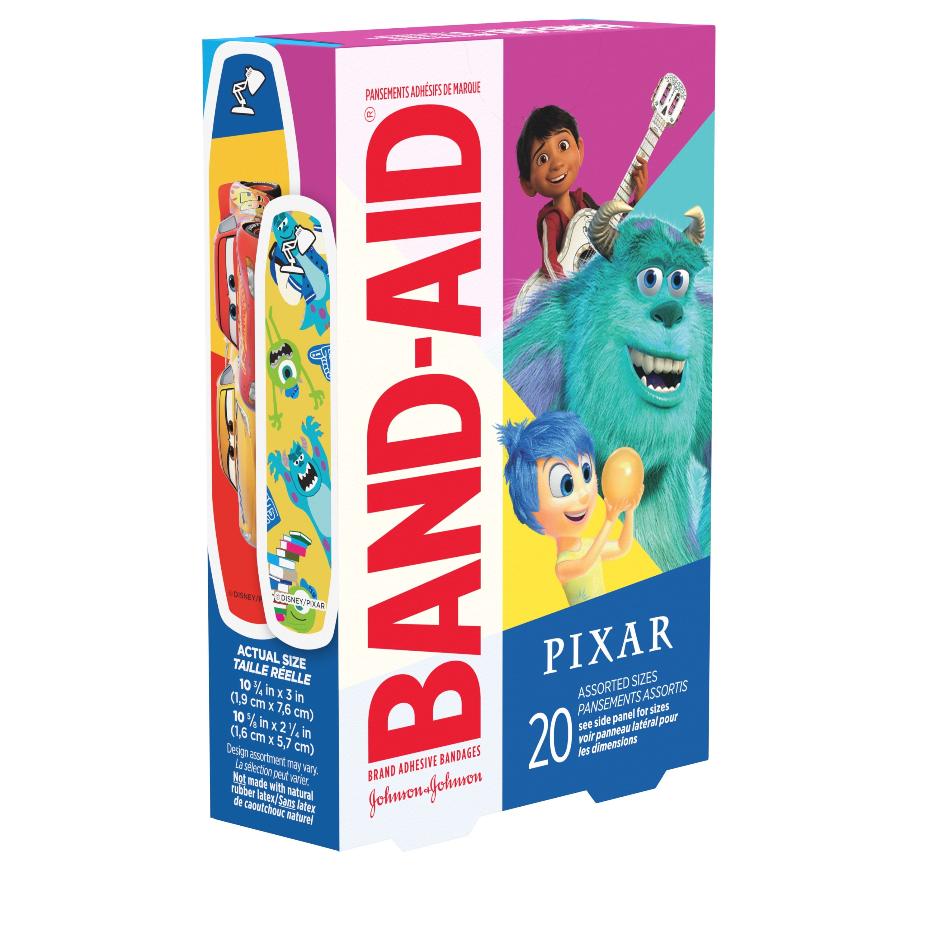 BAND AID DISNEY PIXAR MASHUP CHARACTERS BAND-AID BANDAGES ASSORTED 20 CT