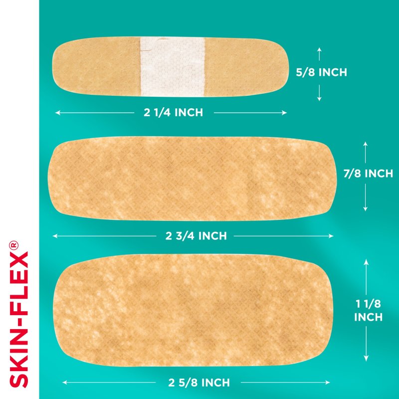 BAND AID BRAND SKIN FLEX ADHESIVE BANDAGES ASSORTED SIZES 60 COUNT
