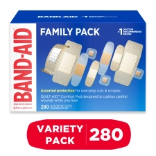 BAND-AID BRAND ADHESIVE STERILE BANDAGE VARIETY PACK ASSORTED 280 CT