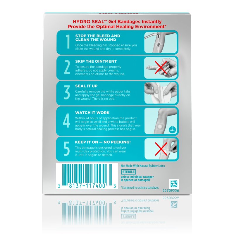 BAND-AID HYDRO SEAL HYDROCOLLOID BLISTER BANDAGES 3 COUNT