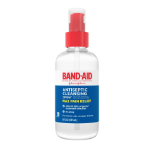 BAND AID BRAND PAIN RELIEVING ANTISEPTIC CLEANSING SPRAY 8 FL. OZ
