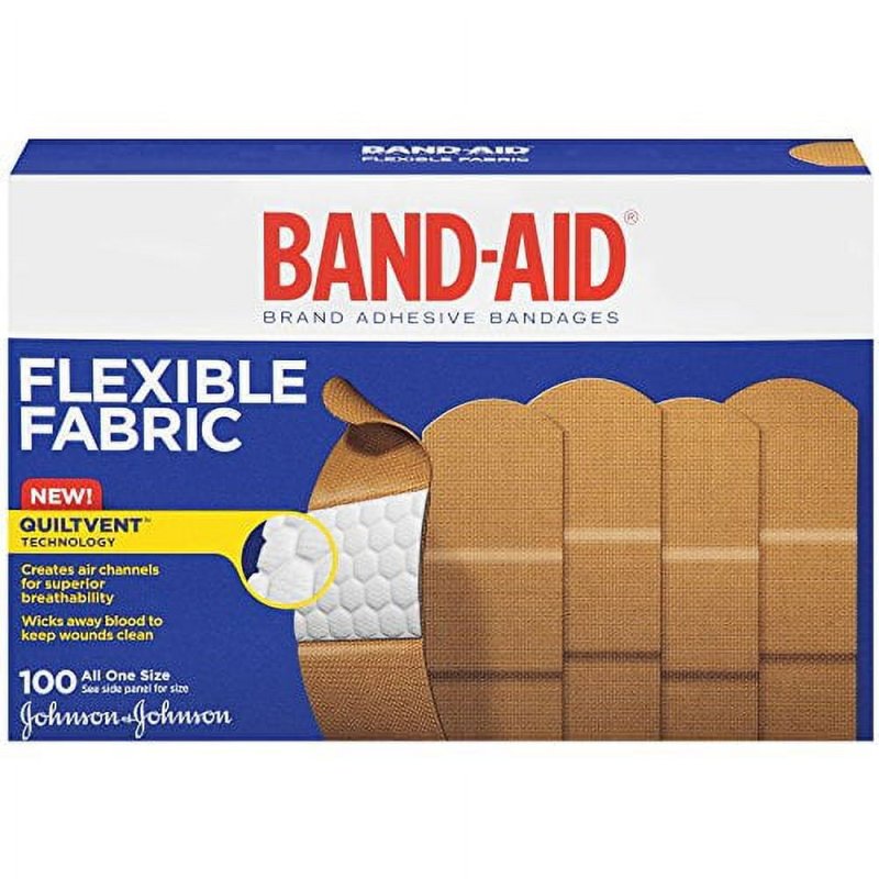BAND AID JOHNSON & JOHNSON FLEXIBLE FABRIC 100 COUNT BOXES