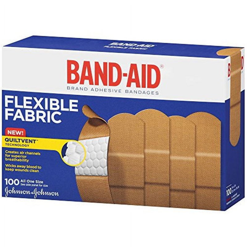 BAND AID JOHNSON & JOHNSON FLEXIBLE FABRIC 100 COUNT BOXES