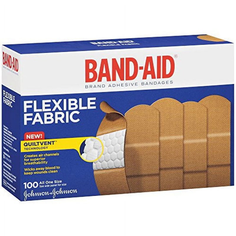 BAND AID JOHNSON & JOHNSON FLEXIBLE FABRIC 100 COUNT BOXES