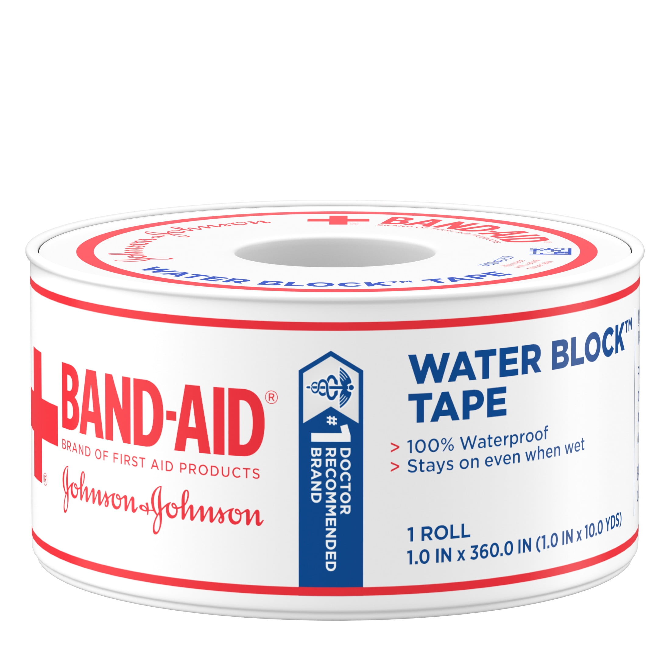 BAND-AID BRAND WATERPROOF ADHESIVE TAPE ROLL 1 IN X 10 YD