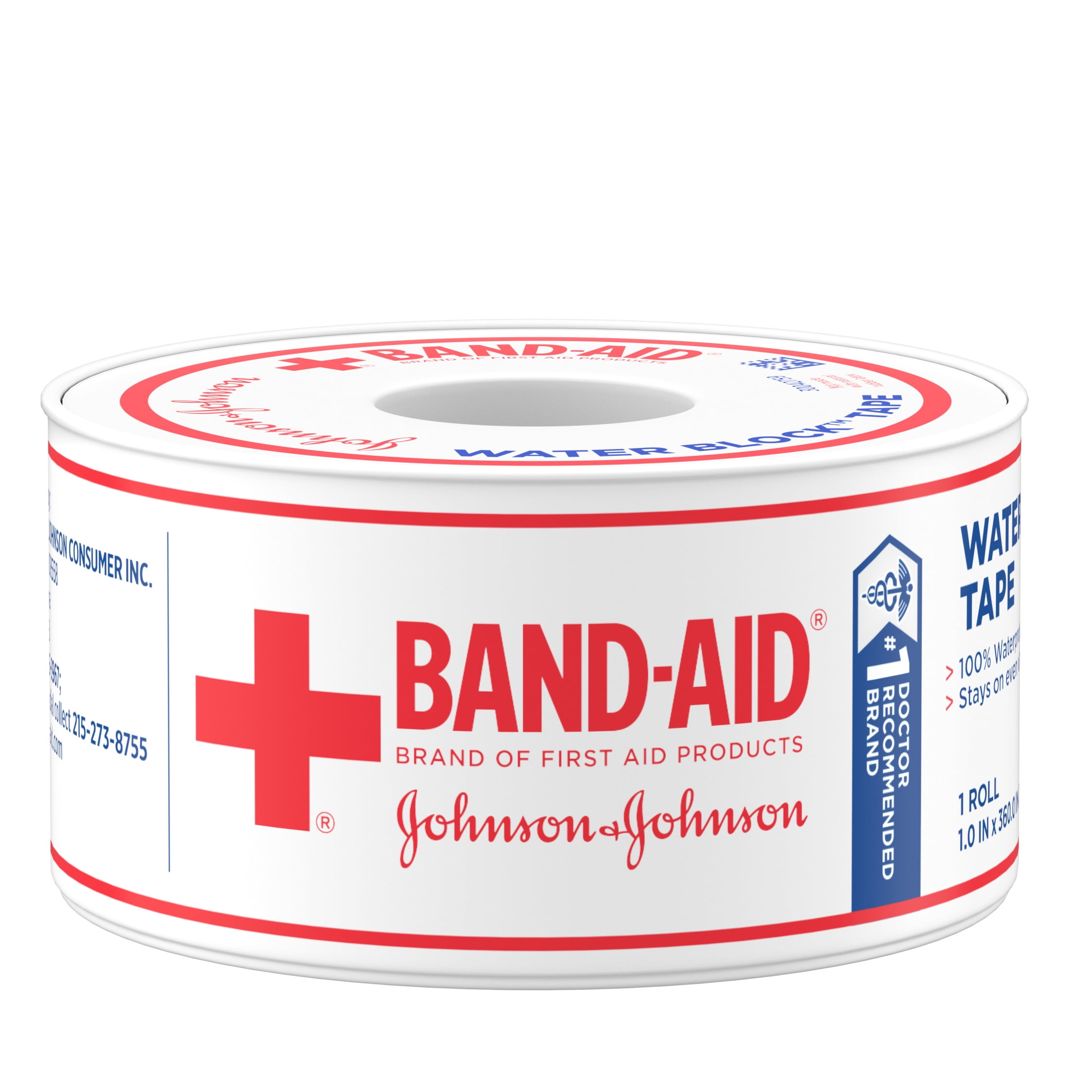 BAND-AID BRAND WATERPROOF ADHESIVE TAPE ROLL 1 IN X 10 YD