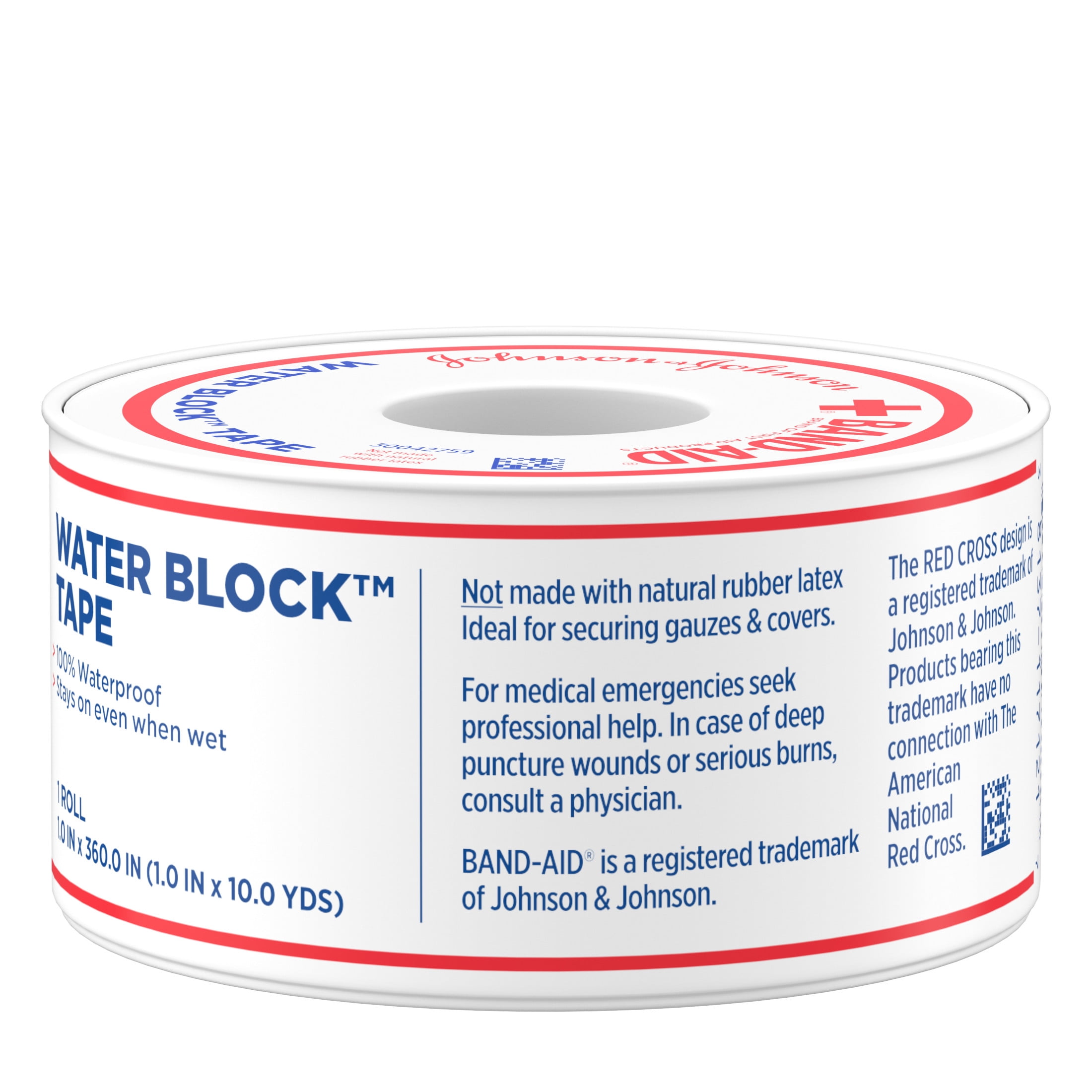 BAND-AID BRAND WATERPROOF ADHESIVE TAPE ROLL 1 IN X 10 YD