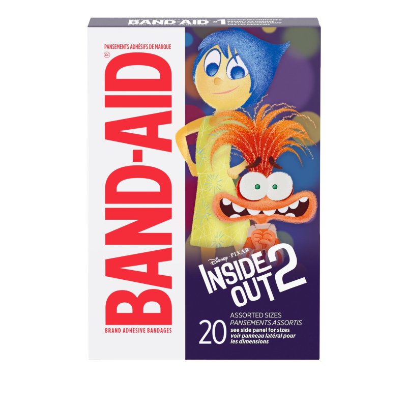 BAND-AID BRAND ADHESIVE BANDAGES PIXAR INSIDE OUT ASSORTED 20 CT