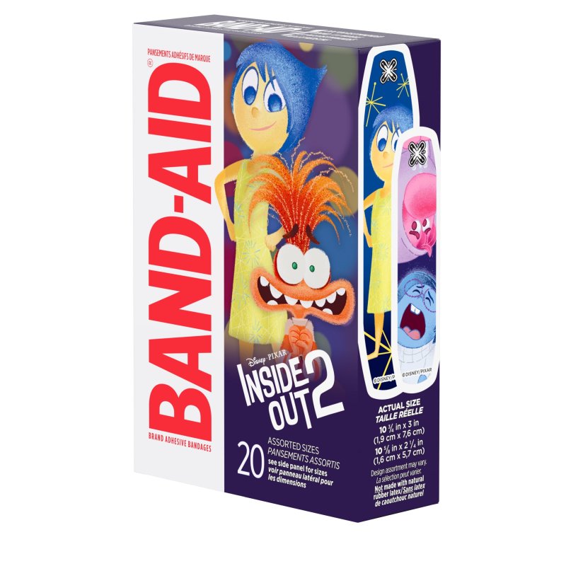 BAND-AID BRAND ADHESIVE BANDAGES PIXAR INSIDE OUT ASSORTED 20 CT
