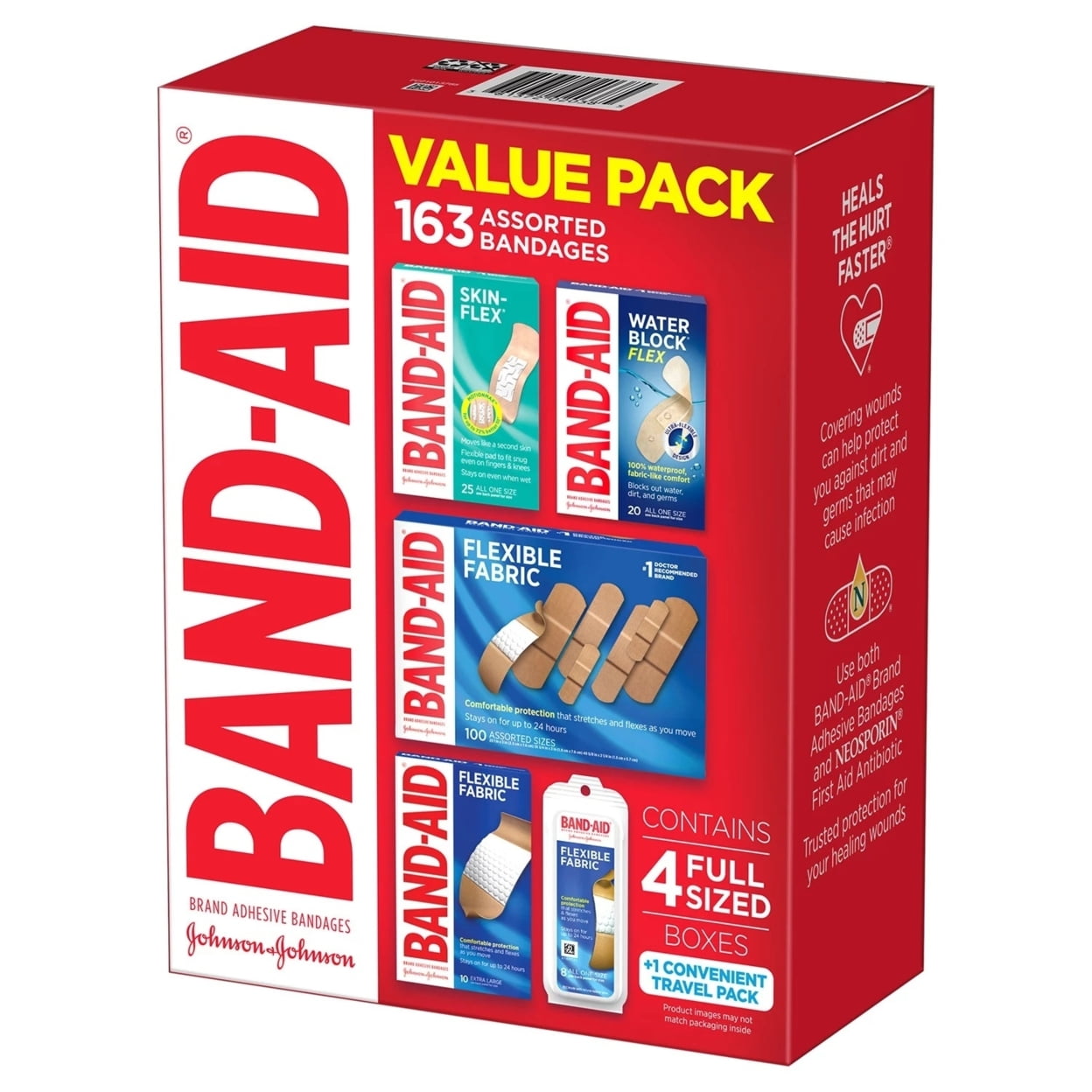 BAND-AID BRAND VARIETY PACK ADHESIVE BANDAGES 163 COUNT