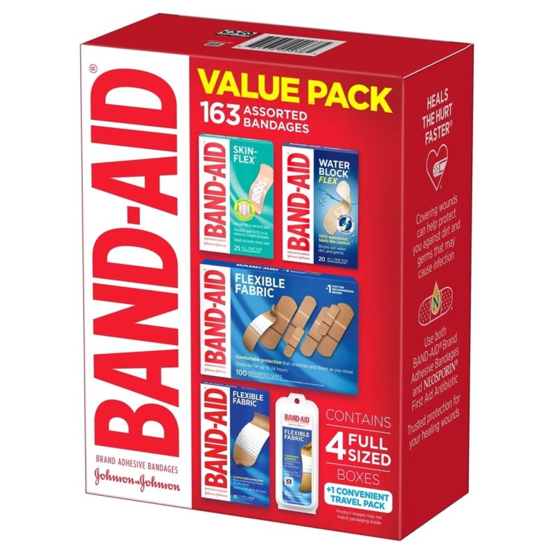 BAND-AID BRAND VARIETY PACK ADHESIVE BANDAGES 163 COUNT