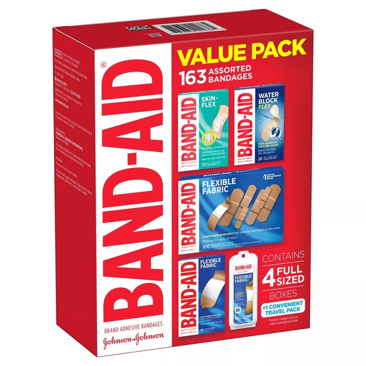 BAND-AID BRAND VARIETY PACK ADHESIVE BANDAGES 163 COUNT