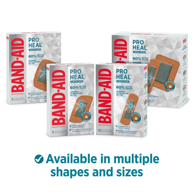 BAND-AID BRAND PRO HEAL ASSORTED HYDROCOLLOID PAD BANDAGES 15 CT