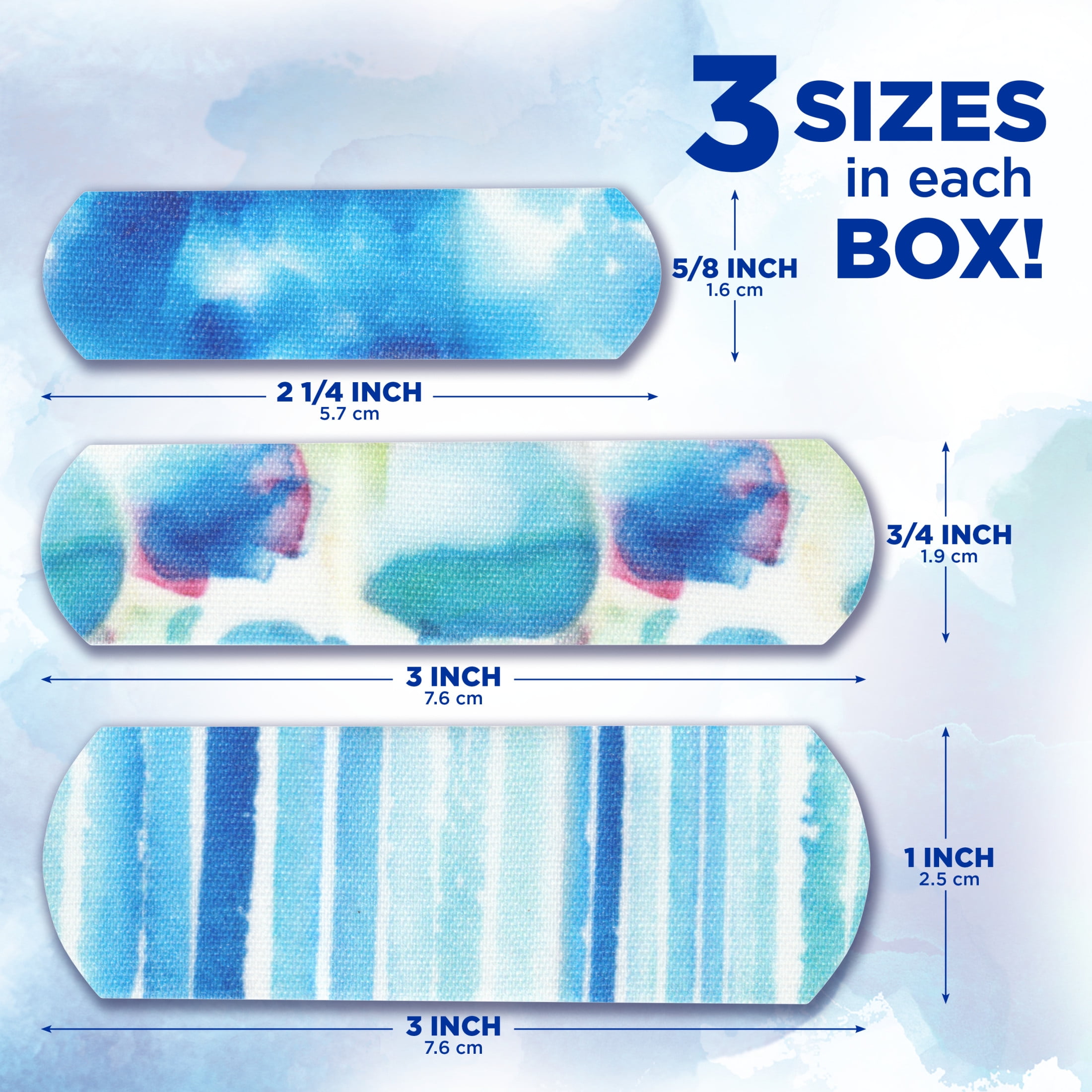 BAND-AID FLEXIBLE FABRIC BANDAGES WATER COLOR ASSORTED 30 COUNT