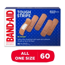 BAND-AID BRAND TOUGH STRIPS ADHESIVE BANDAGE 60 COUNT ALL ONE SIZE