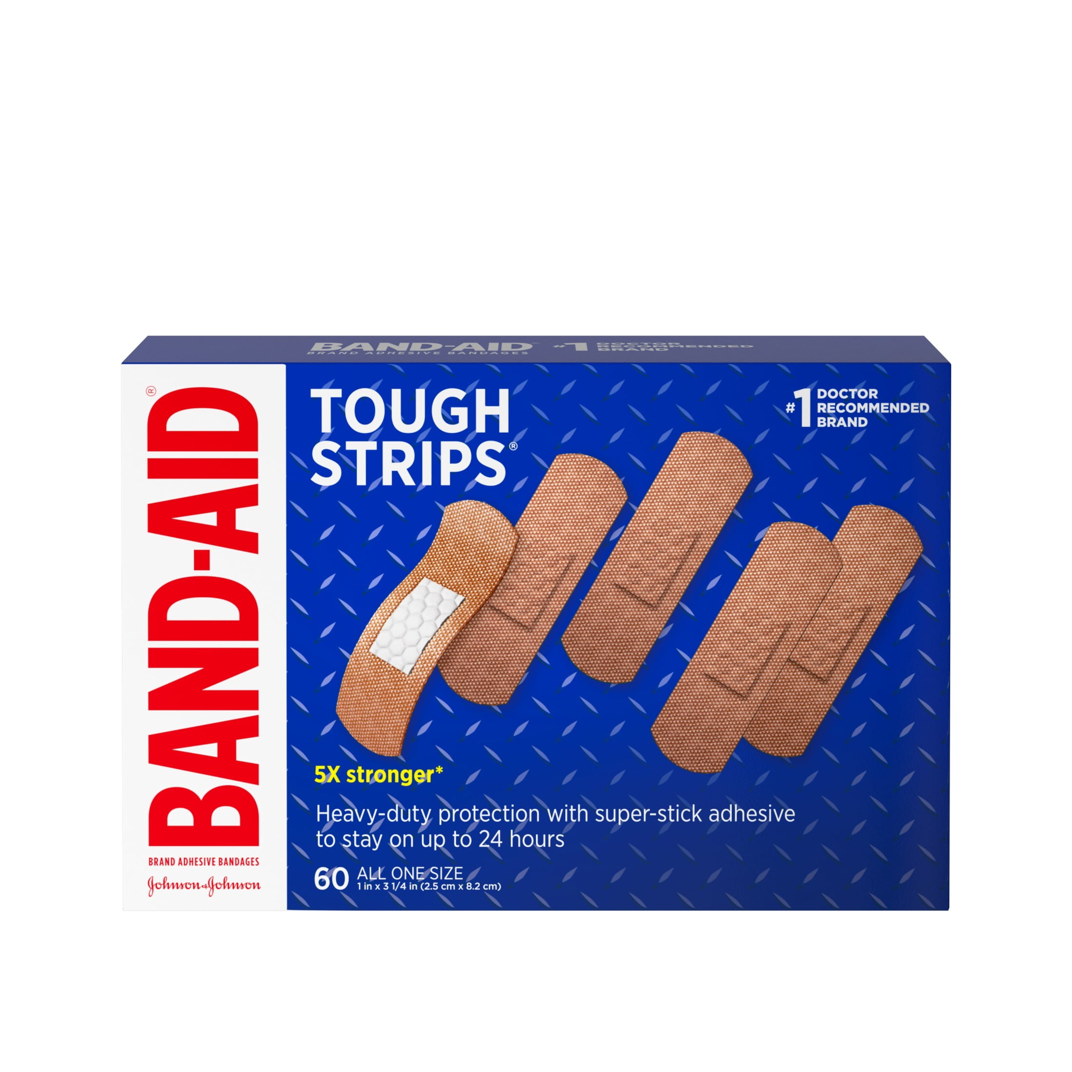 BAND-AID BRAND TOUGH STRIPS ADHESIVE BANDAGE 60 COUNT ALL ONE SIZE
