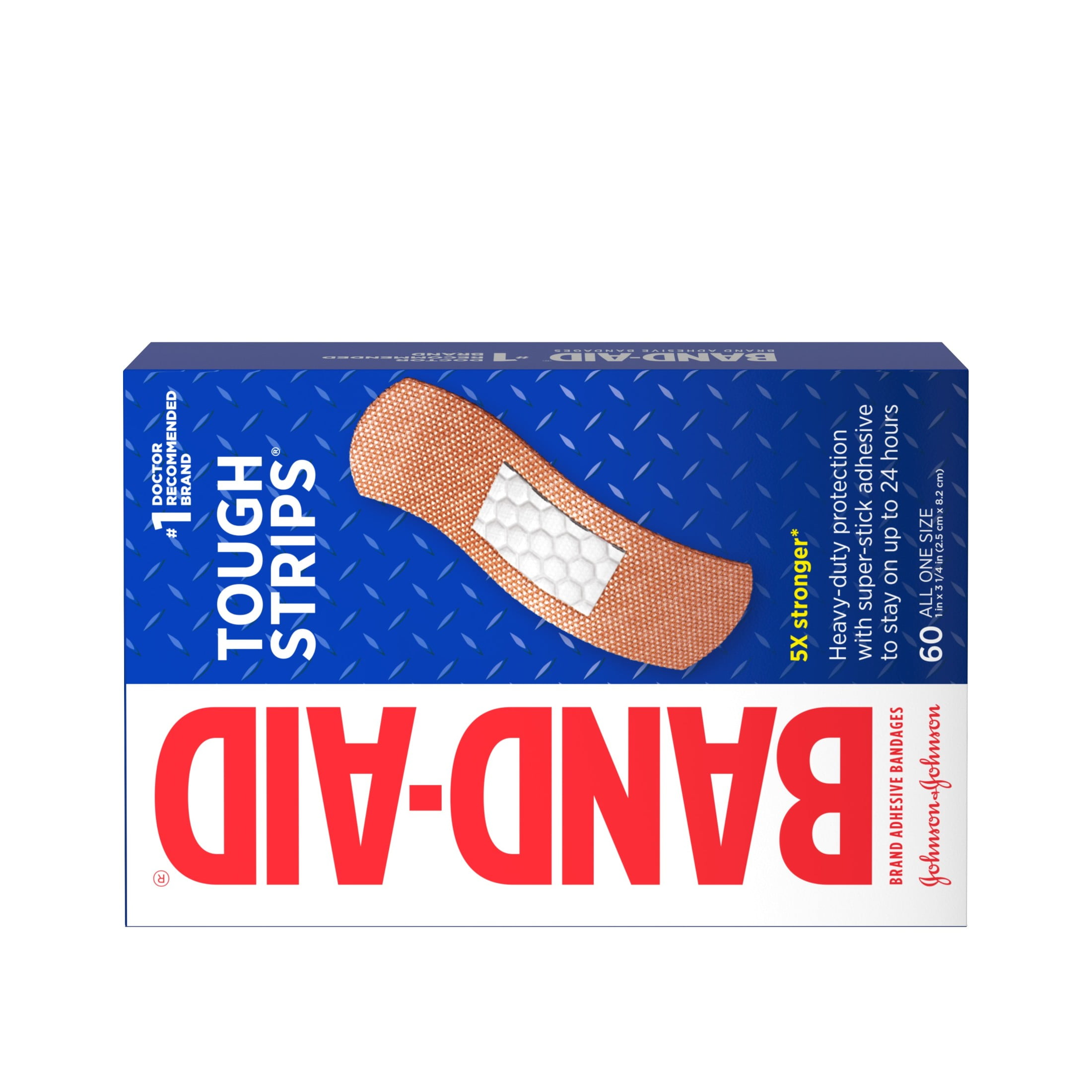 BAND-AID BRAND TOUGH STRIPS ADHESIVE BANDAGE 60 COUNT ALL ONE SIZE