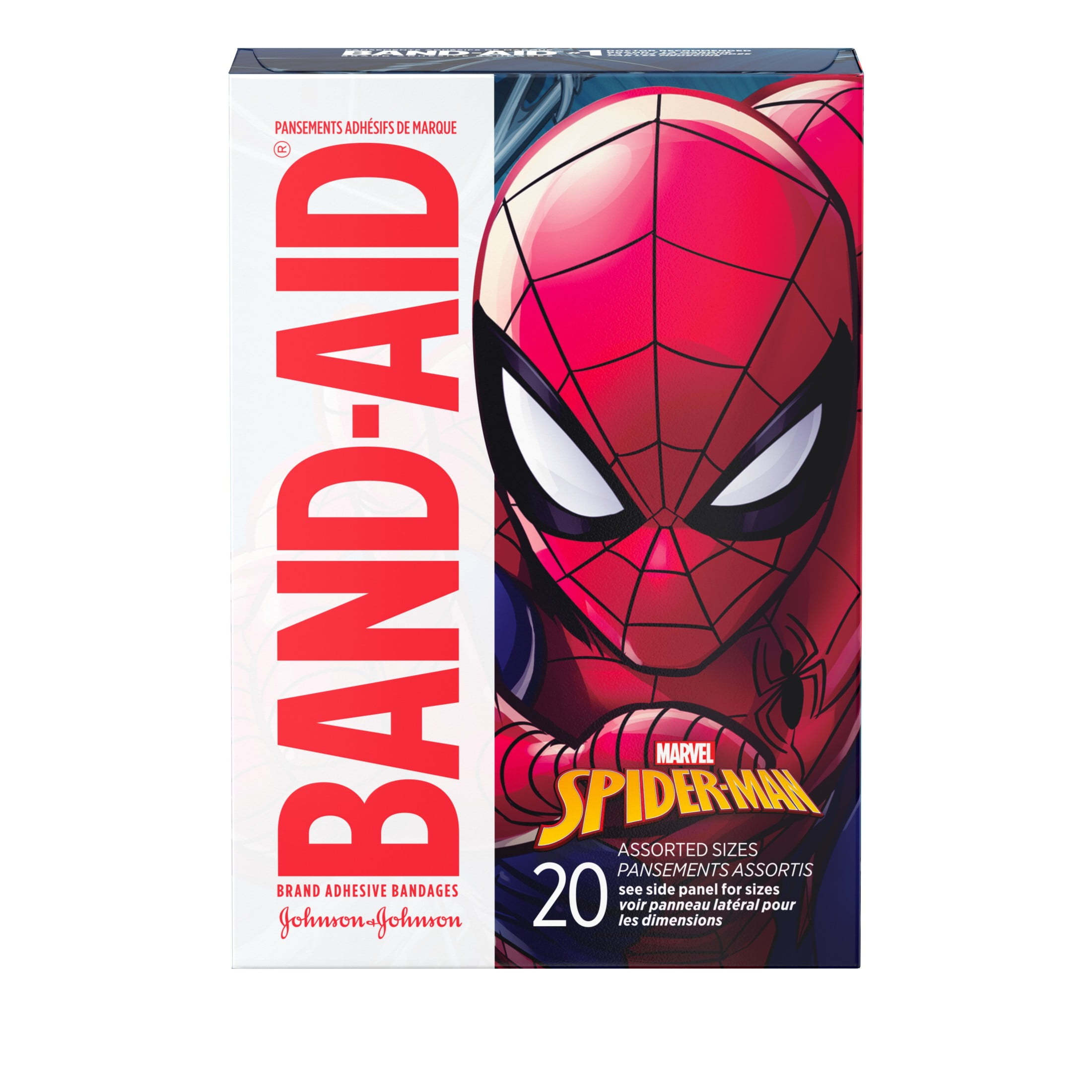 BAND-AID MARVEL SPIDERMAN BAND-AID ADHESIVE BANDAGES ASSORTED SIZES 20 CT