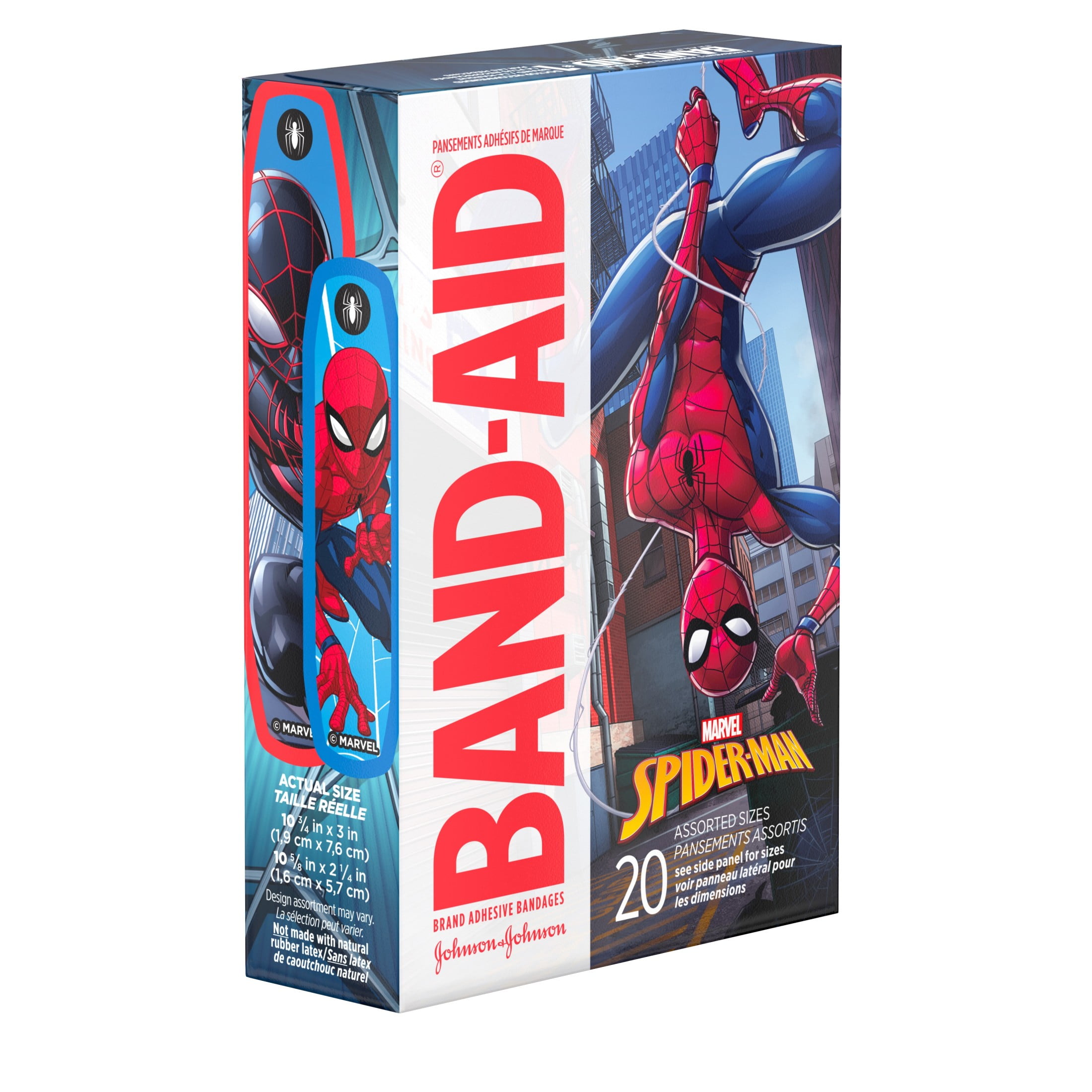 BAND-AID MARVEL SPIDERMAN BAND-AID ADHESIVE BANDAGES ASSORTED SIZES 20 CT