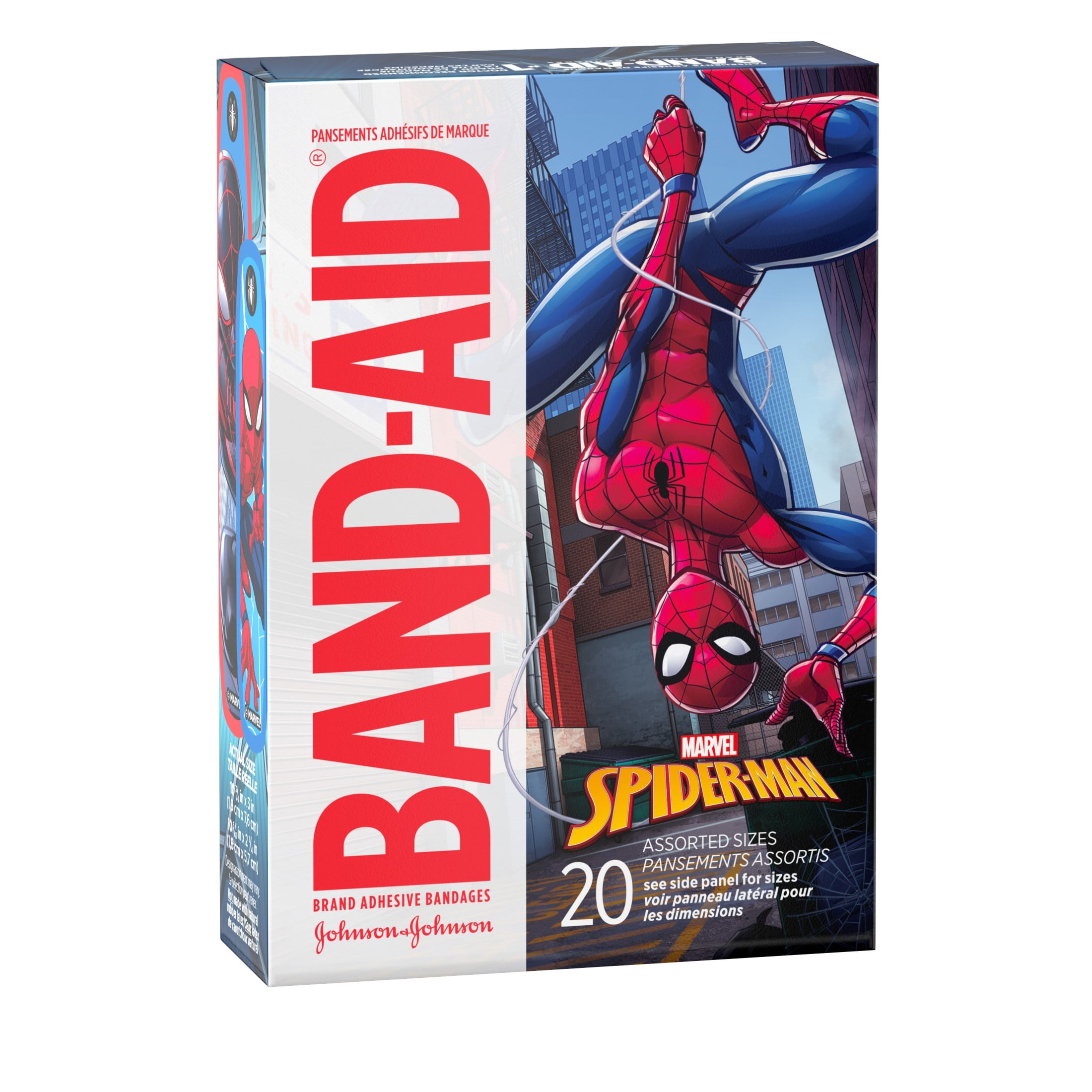 BAND-AID MARVEL SPIDERMAN BAND-AID ADHESIVE BANDAGES ASSORTED SIZES 20 CT