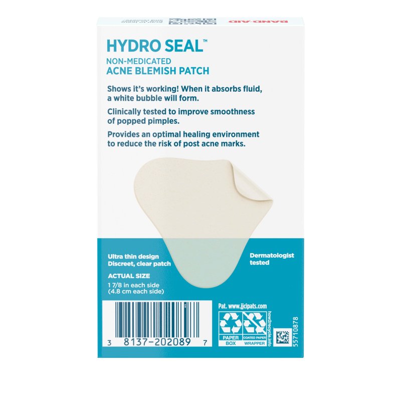 BAND AID BRAND HYDRO SEAL NON MEDICATED ACNE FACE PATCHES 7 PATCHES FOR CLEAR SKIN