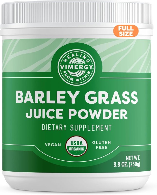 VIMERGY BARLEY GRASS JUICE POWDER CLEAN SUPERFOOD FORMULA FOR CARDIOVASCULAR HEALTH ORGANIC VEGAN GLUTEN-FREE 250G REGULAR SIZE