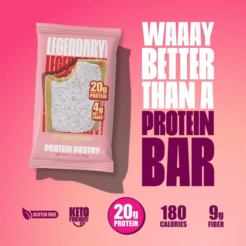 LEGENDARY FOODS PROTEIN PASTRY STRAWBERRY 4 PACK PROTEIN SNACK