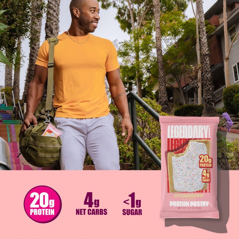 LEGENDARY FOODS PROTEIN PASTRY STRAWBERRY 4 PACK PROTEIN SNACK