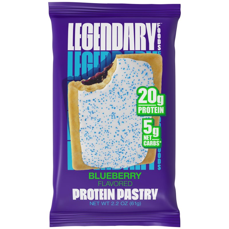 LEGENDARY FOODS BLUEBERRY PROTEIN PASTRY 4 PACK - GLUTEN-FREE KETO SNACK