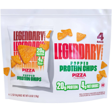 LEGENDARY FOODS GLUTEN FREE KETO FRIENDLY POPPED PROTEIN CHIPS PIZZA 4.8OZ 4CT