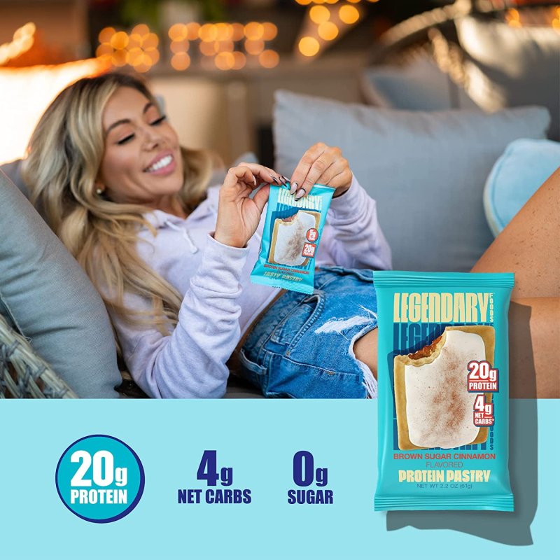 LEGENDARY CINNAMON PROTEIN PASTY LOW CARB SNACK PACK TO GO 8 CT