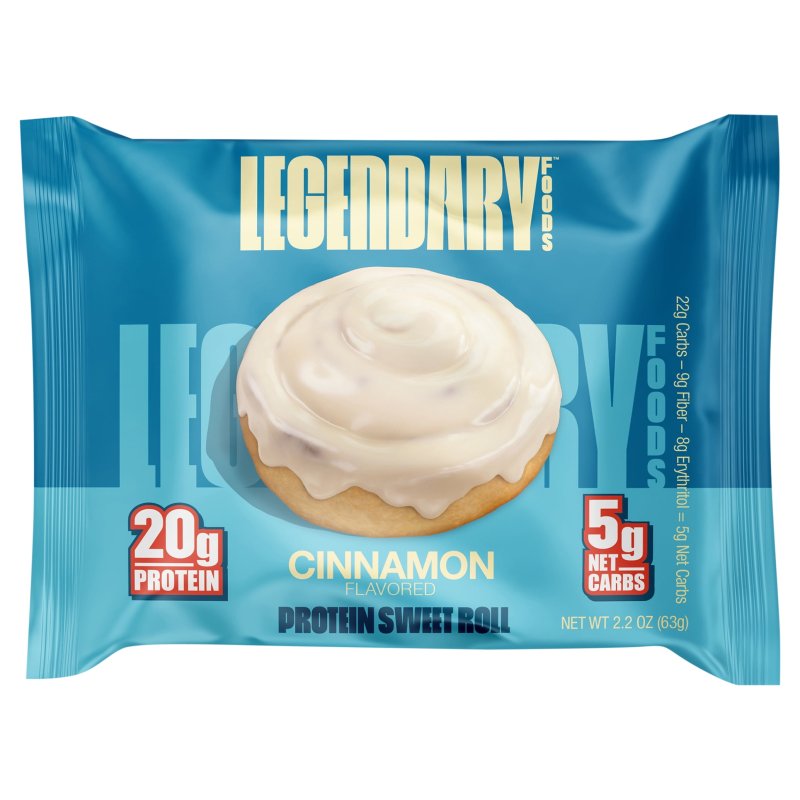 LEGENDARY FOODS PROTEIN SWEET ROLLS CINNAMON 2.2 OZ PACK OF 16 FOR HEALTHY SNACKING