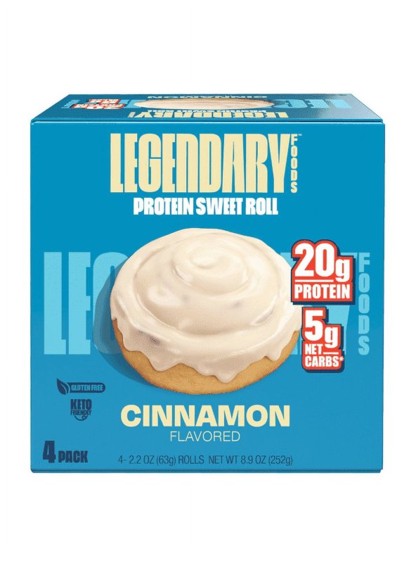 LEGENDARY FOODS PROTEIN SWEET ROLL CINNAMON 4 PACK X 2