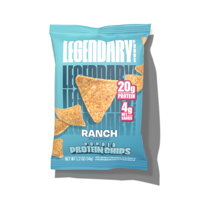 LEGENDARY FOODS POPPED PROTEIN CHIPS RANCH 4 PACK PROTEIN SNACK GLUTEN-FREE KETO FRIENDLY