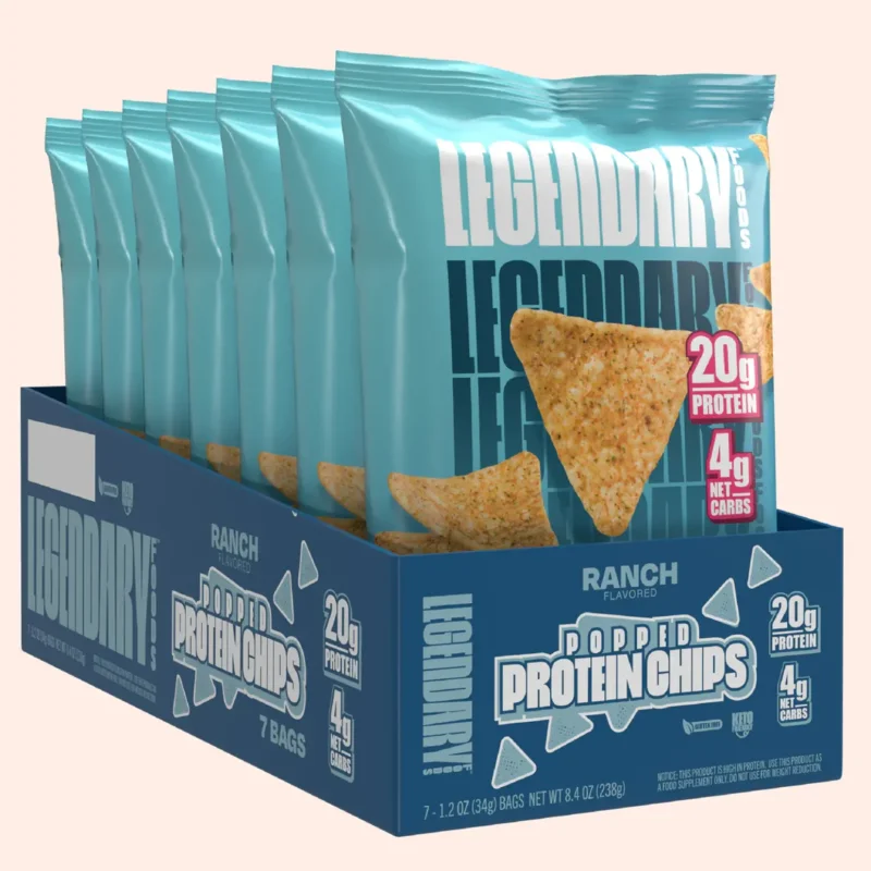 LEGENDARY FOODS POPPED PROTEIN CHIPS RANCH FLAVOR 7 PACK