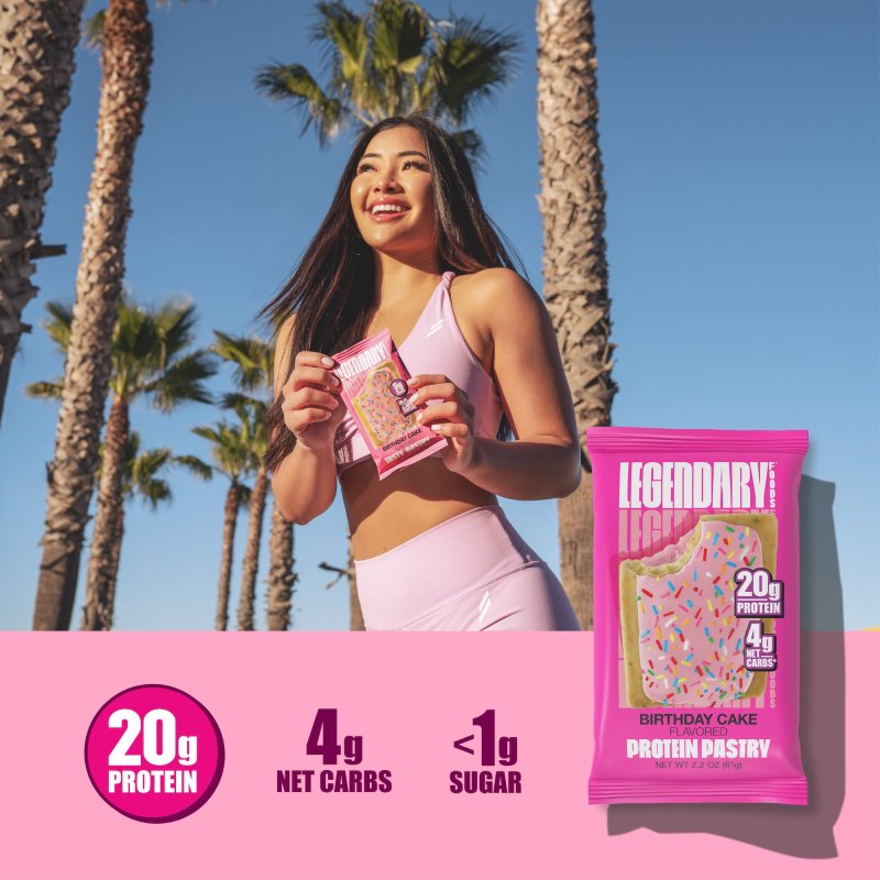 LEGENDARY BIRTHDAY CAKE PROTEIN PASTRY LOW CARB SNACK PACK TO GO 10 COUNT